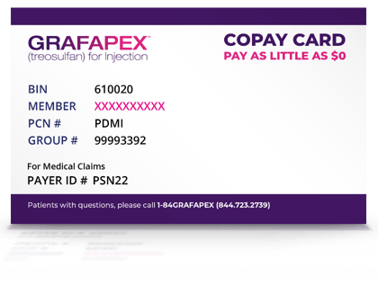 Sample GRAFAPEX copay card